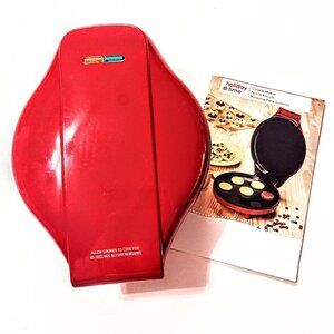 Cookie / Pancake Maker ~ Red-Non-Stick Electric Baker by SENSIO ~ Unused w/o Box